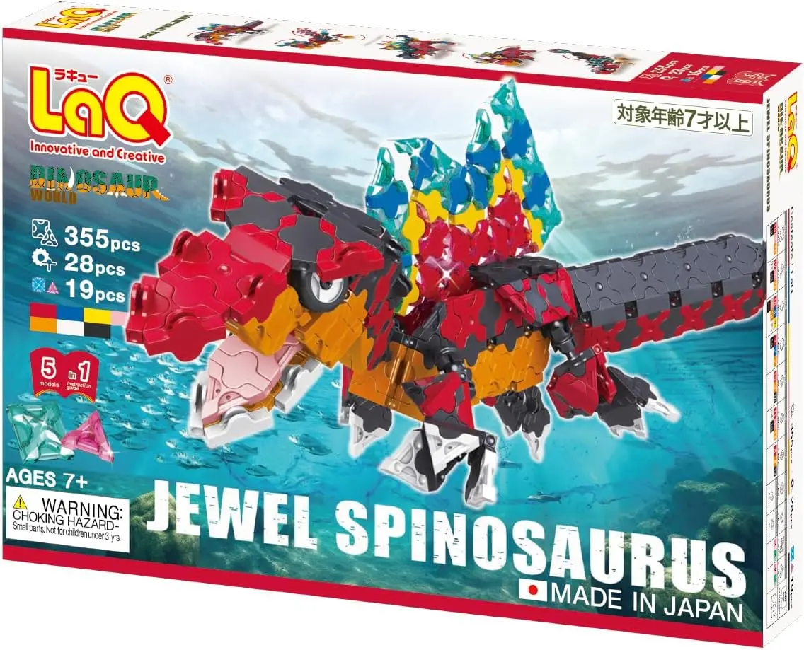 拼組閃亮亮恐龍➤LaQ寶石棘龍/ 355pcs+28pcs+19pcs