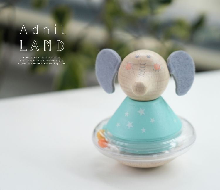 【日本Adnil LAND】可愛動物不倒翁安撫玩具 - 大耳朵大象