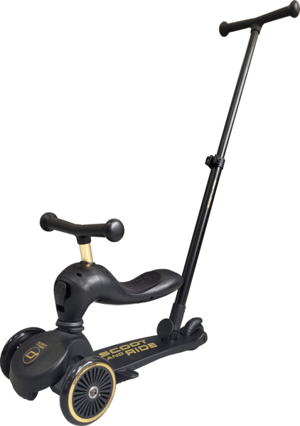 地表最強放電神車➤SCOOT & RIDE Kick 1 Push & Go滑步滑板車/ 黑金