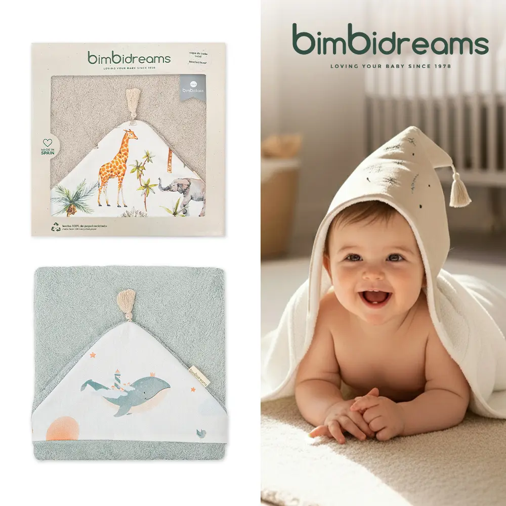 【Bimbidreams】竹纖維流蘇連帽浴巾禮盒 100x100cm/ 星星小草