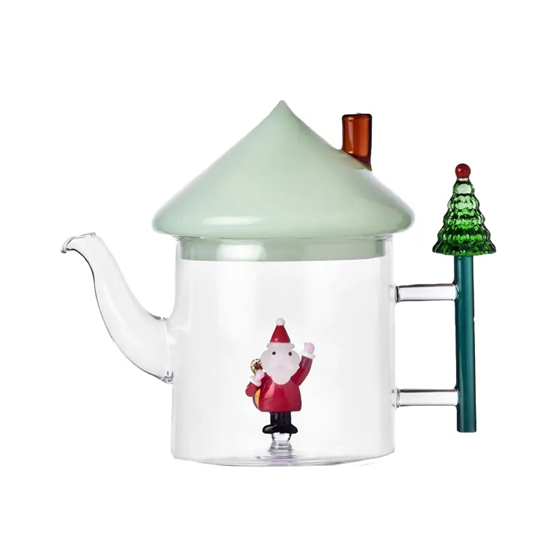 ICHENDORF 綠色聖誕老人玻璃茶壺