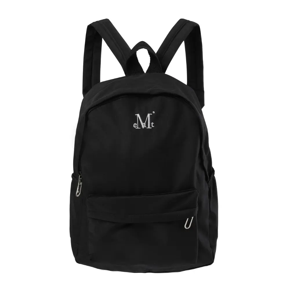 韓國 MUCENT DONDA SIGNATURE LOGO BACKPACK 經典刺繡後背包 黑色Black