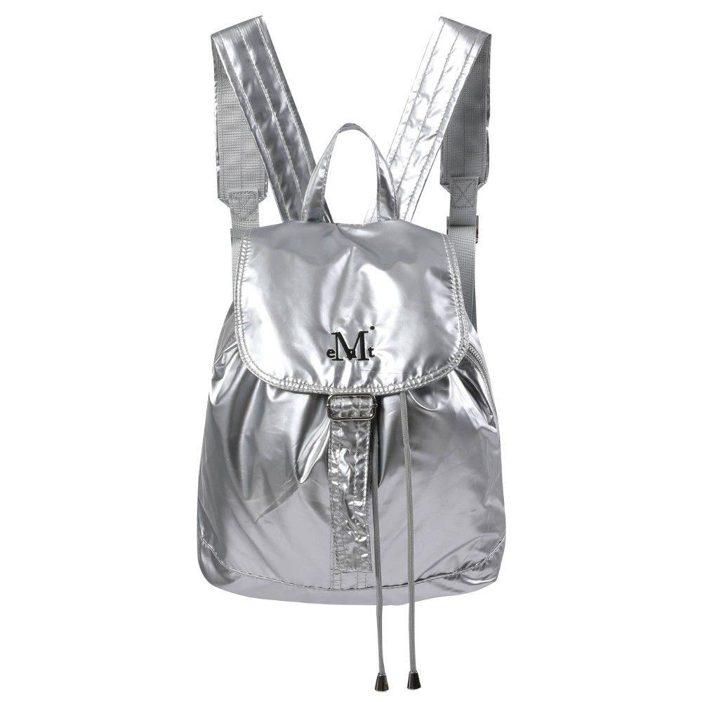 韓國 MUCENT GLOSSY MINI BACKPACK 光澤感防水迷你後背包 銀色Silver