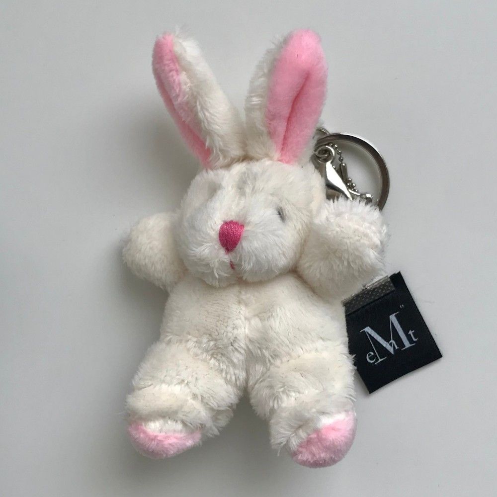 韓國 MUCENT SIGNATURE KEY RING 招牌絨毛吊飾鑰匙圈 奶油兔兔BunnyCream