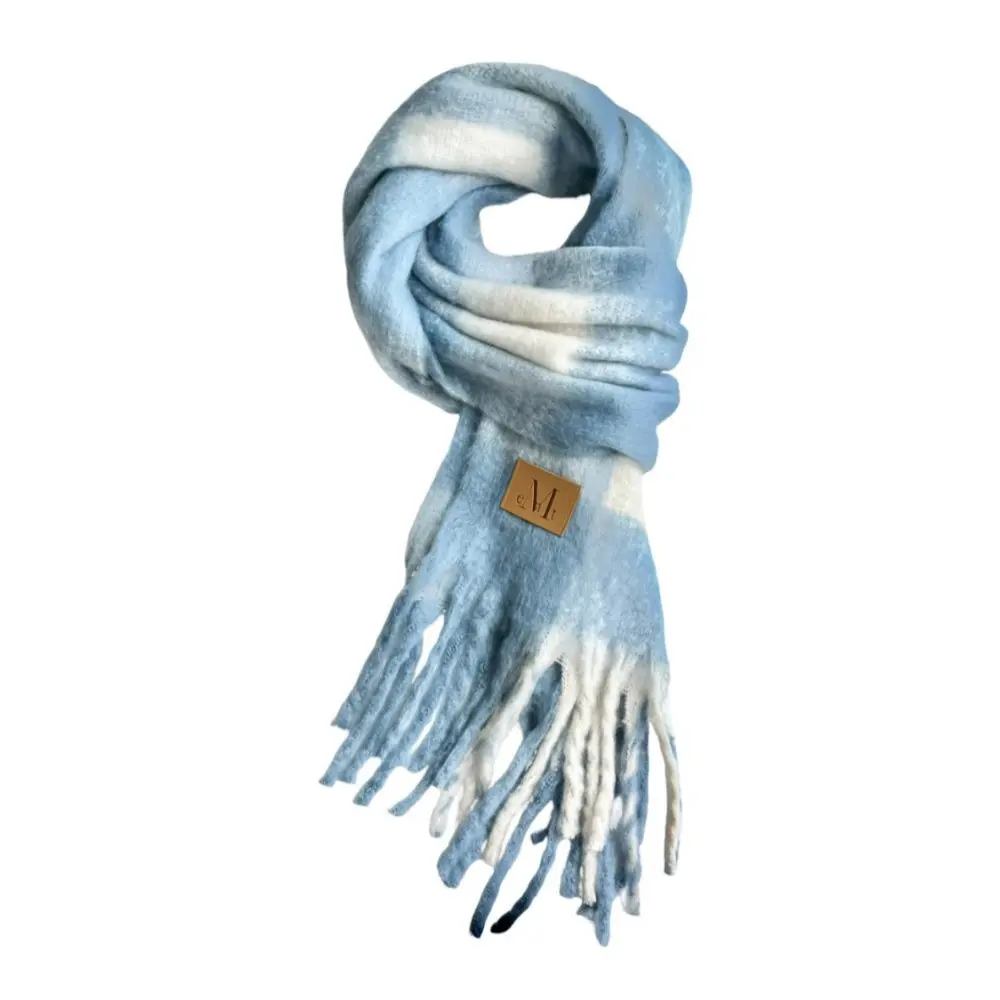 韓國 MUCENT SIGNATURE MUFFLER 經典流蘇圍巾 長版 皮革標蘇打格紋Soda Check