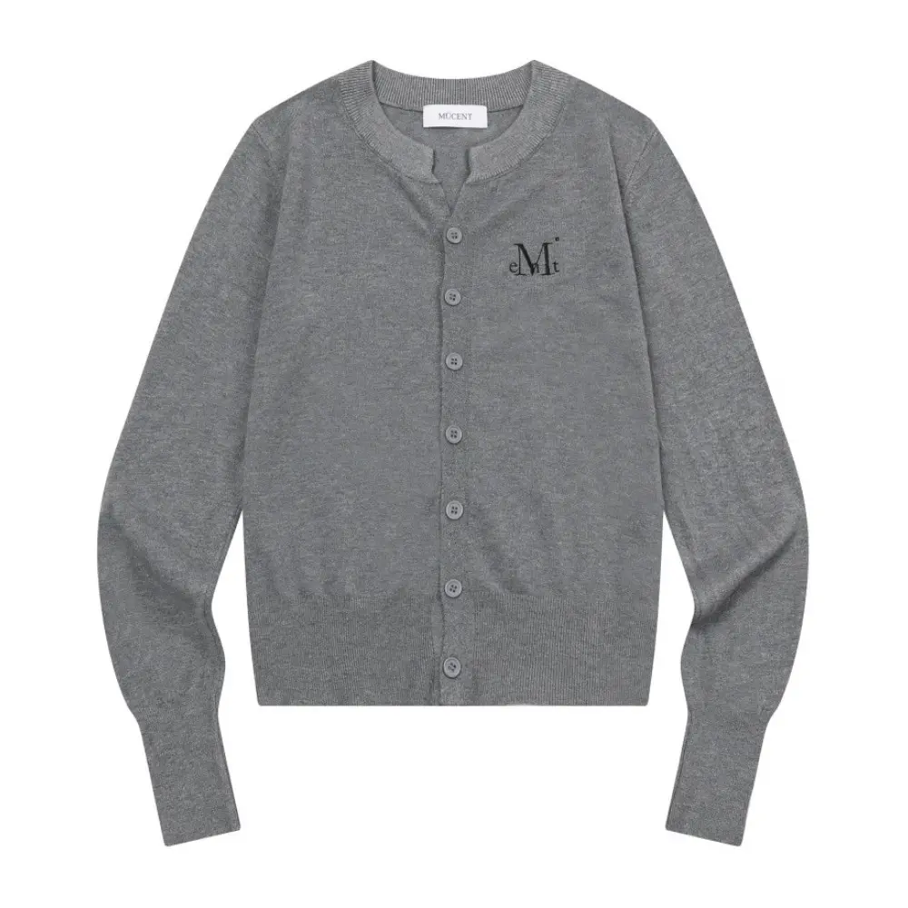 韓國 MUCENT MARAIS 7 BUTTON CROP HENRY NECK CARDIGAN 7扣短版針織開襟衫 灰色Gray