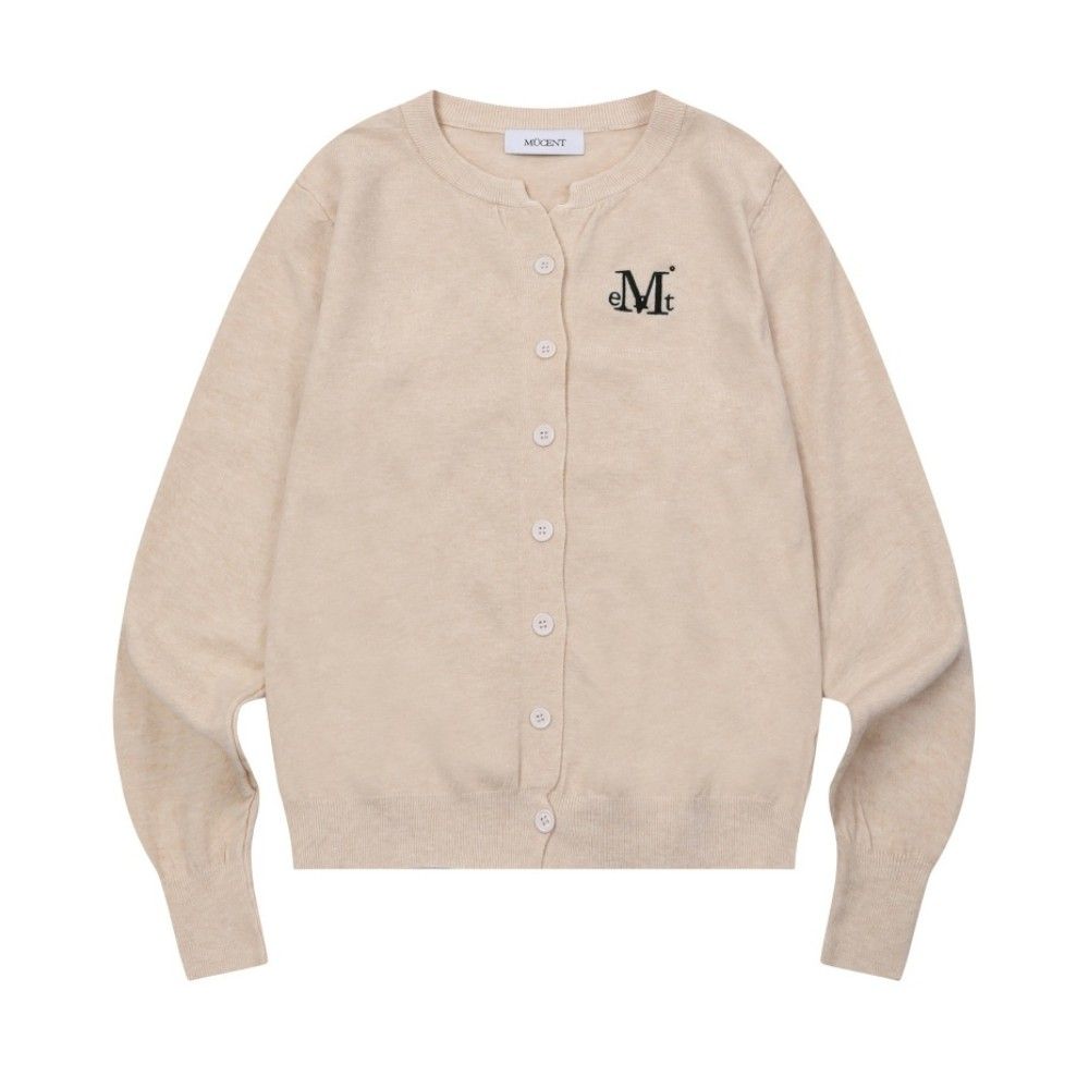 韓國 MUCENT MARAIS 7 BUTTON CROP HENRY NECK CARDIGAN 7扣短版針織開襟衫 米色Beige