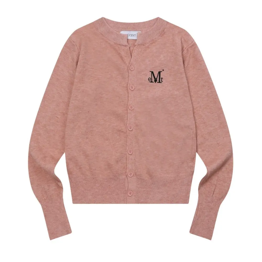 韓國 MUCENT MARAIS 7 BUTTON CROP HENRY NECK CARDIGAN 7扣短版針織開襟衫 粉色Pink