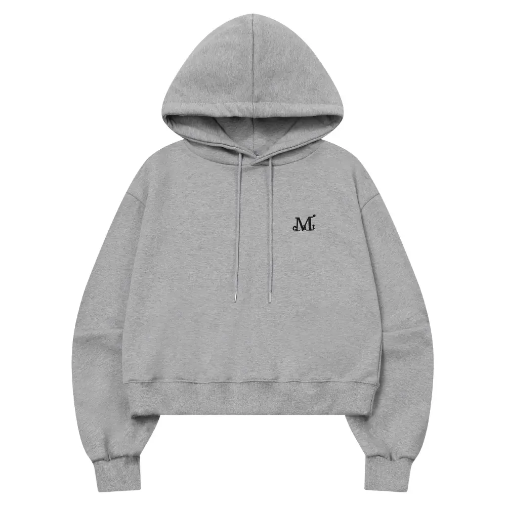 韓國 MUCENT ARC BACK LOGO HOODIE 韓國製 後背圓形Logo連帽上衣/ 灰色Gray/ Woman(Crop)