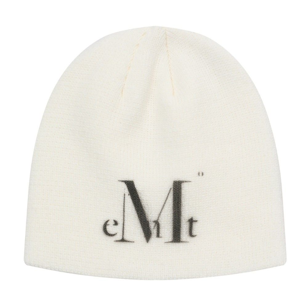 韓國 MUCENT SIGNATURE BEANIE 經典大Logo針織毛帽 象牙白Ivory