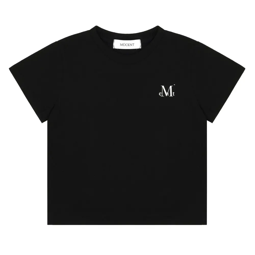 韓國 MUCENT SIGNATURE BACK LOGO CROP T 韓國製 短版背後圓形Logo短袖上衣 黑色Black