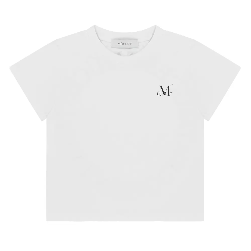 韓國 MUCENT SIGNATURE BACK LOGO CROP T 韓國製 短版背後圓形Logo短袖上衣 白色White