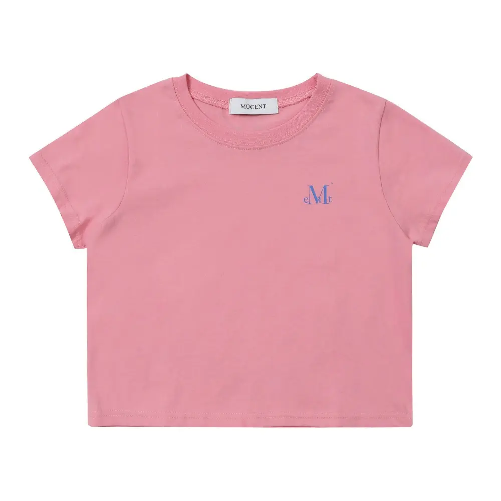 韓國 MUCENT SIGNATURE BACK LOGO CROP T 韓國製 短版背後圓形Logo短袖上衣 粉色Pink
