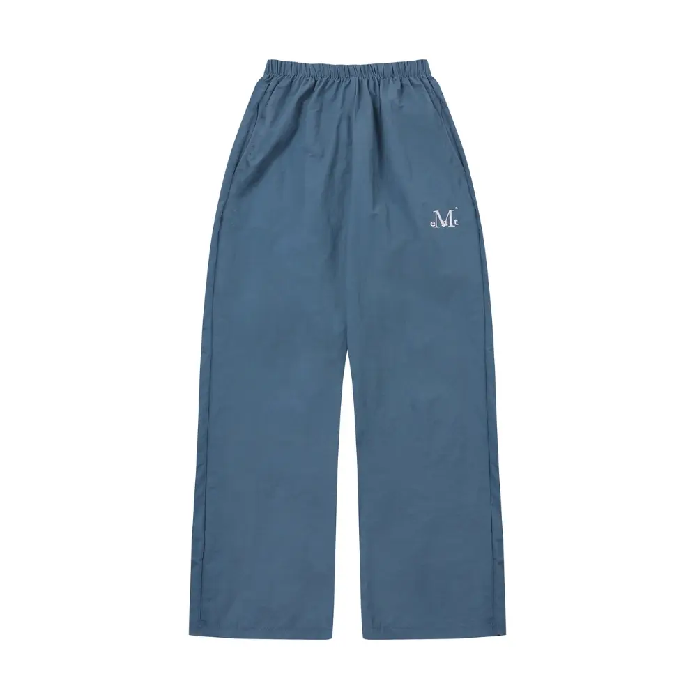 韓國 MUCENT MADRID POLY WIDE PANTS 寬版直筒休閒長褲/ 藍色Blue/ L