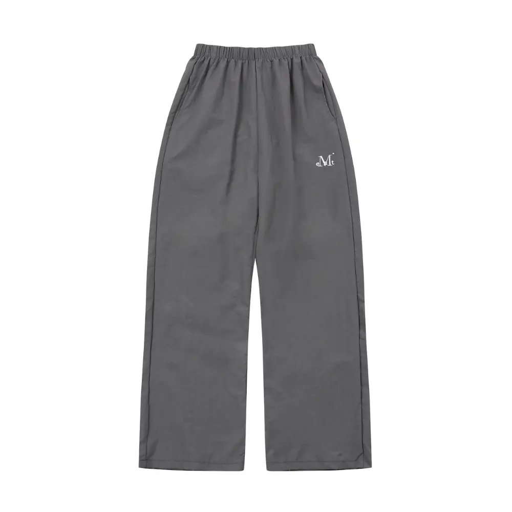 韓國 MUCENT MADRID POLY WIDE PANTS 寬版直筒休閒長褲/ 炭灰Charcoal/ XL