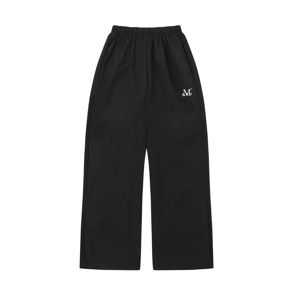 韓國 MUCENT MADRID POLY WIDE PANTS 寬版直筒休閒長褲/ 黑色Black/ XL