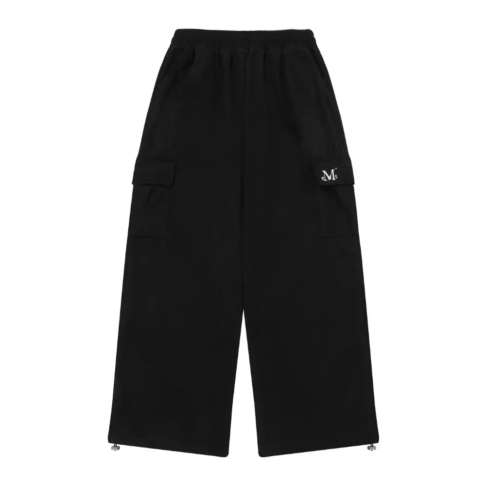 韓國 MUCENT COZY CORDUROY CARGO PANTS UNISEX 燈芯絨寬鬆多口袋長褲/ 黑色(無刷毛)Black (Non-Fleece)/ XL (男款)