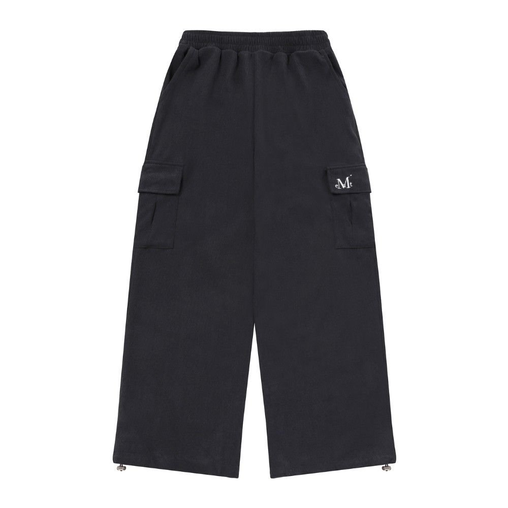 韓國 MUCENT COZY CORDUROY CARGO PANTS UNISEX 燈芯絨寬鬆多口袋長褲/ 深灰色(無刷毛)Charcoal (Non-Fleece)/ XL (男款)