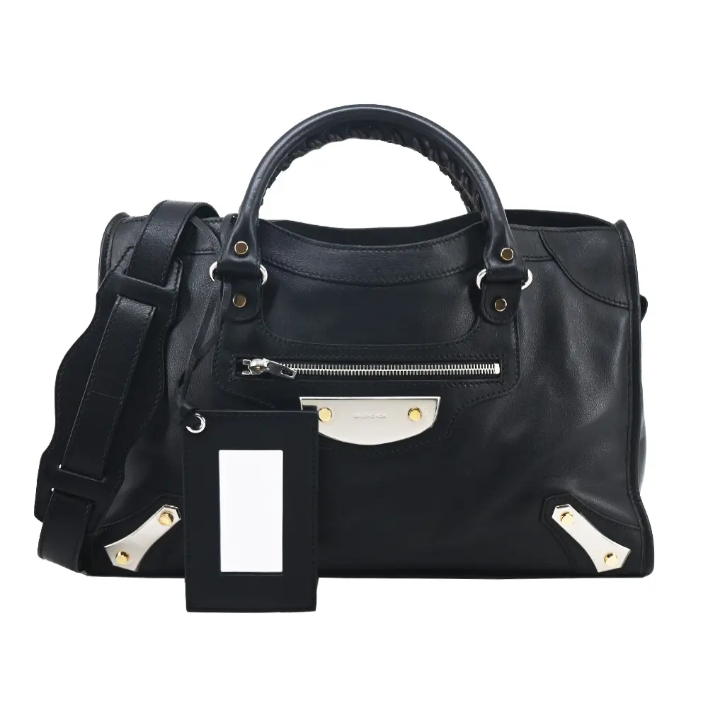 經典款特降💥【展示品】 BALENCIAGA 巴黎世家 City Metal Plate機車包(黑色)/ 平行輸入