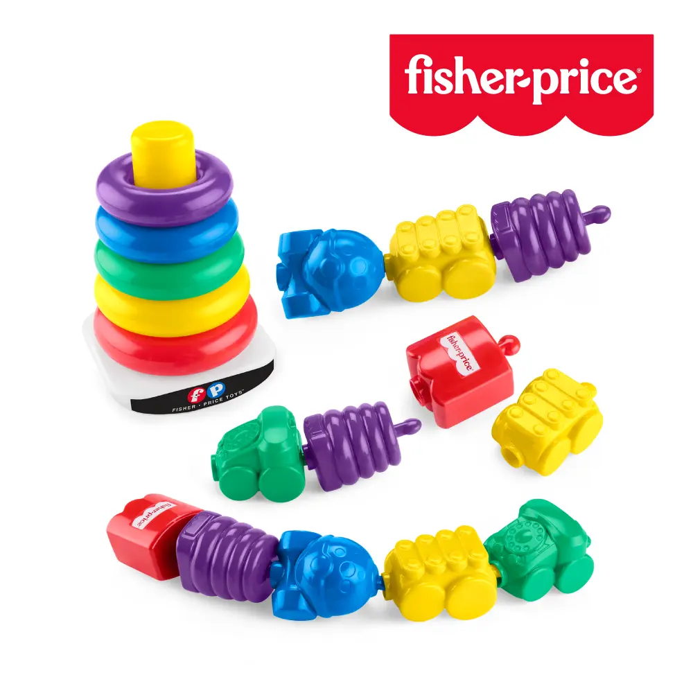 【Fisher price 費雪】經典堆疊拼搭組-80周年限定版