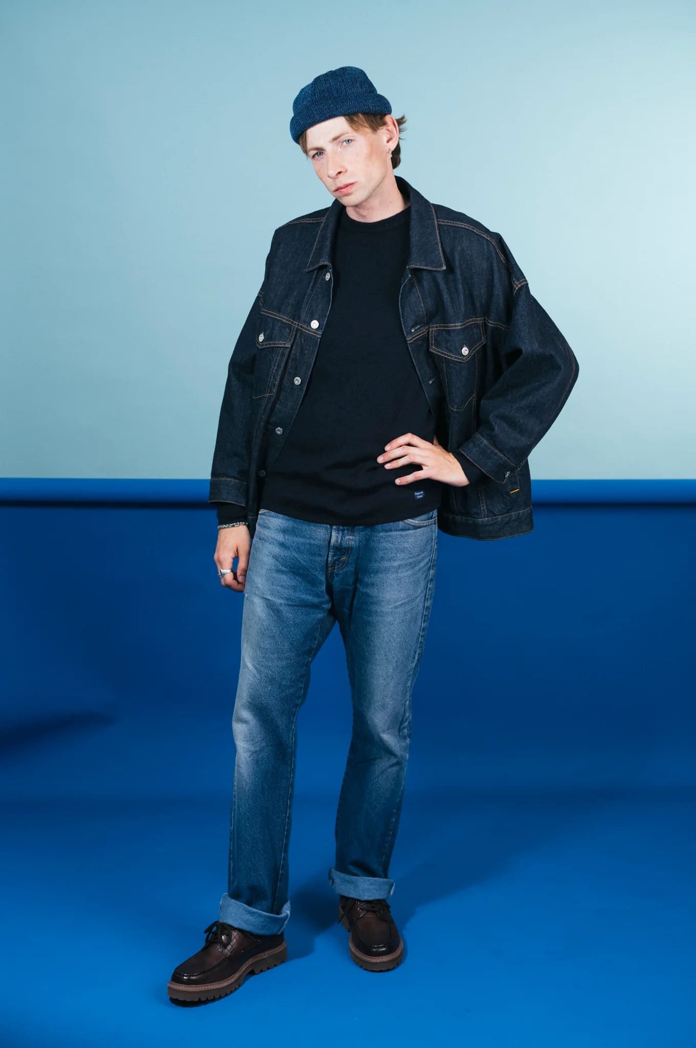 BÉTON CIRÉ水兵帽Workwear Herringbone Indigo工裝風靛藍人字紋