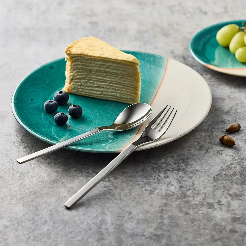 日本YAMACO山崎金屬 - NAPOLI系列 - 不鏽鋼叉匙組(2件式)