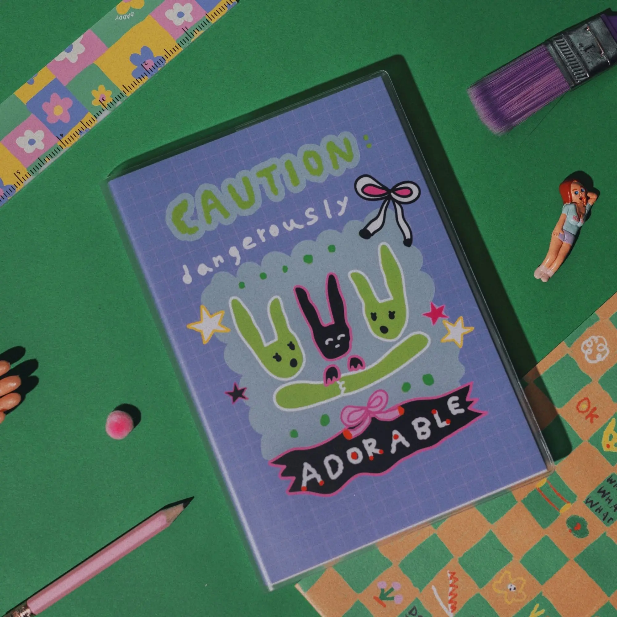 馬卡龍腳趾圖文手帳/ 無時效/ 萬年曆/ 霧面書套/ 可愛兔兔家族