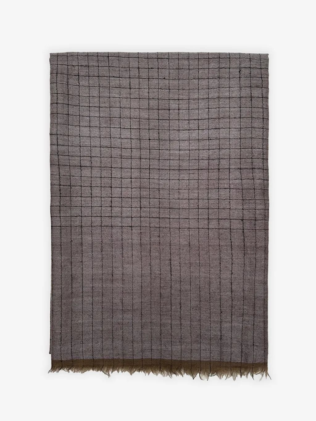 《Bala Shawls》Double Face Gray Check Pashmina 灰小格子雙面披肩