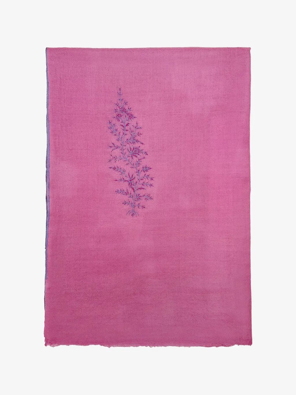 《Bala Shawls》Hand Embroidered Pashmina粉色花叢手工刺繡披肩