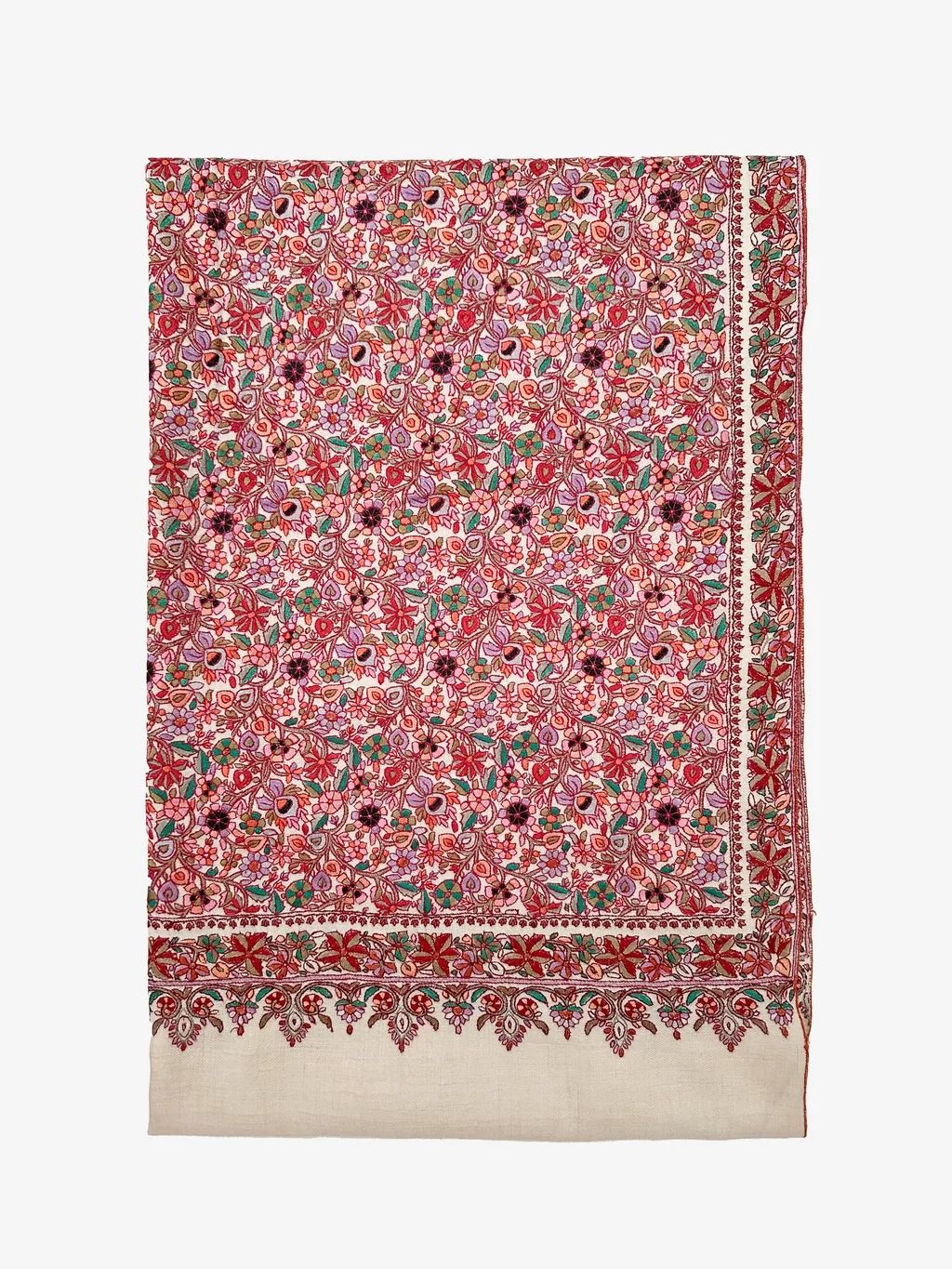 《Bala Shawls》Hand Embroidered JAMA Pashmina 喀什米爾極致工藝絲線大滿繡 花團錦簇