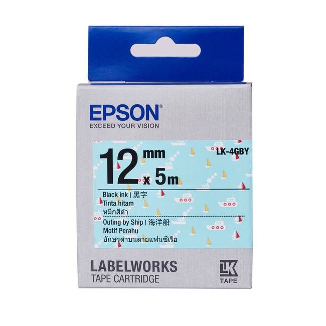 EPSON 花紋系列和紙標籤帶/ 海洋船/ LK-4GBY