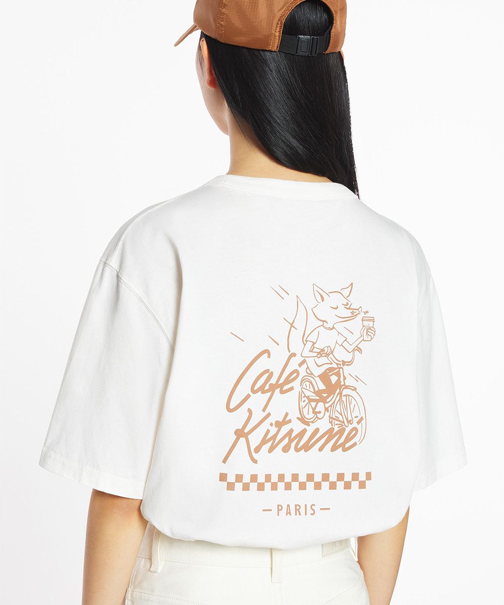 CAFÉ KITSUNÉ 單車狐狸咖啡師寬版短TEE/ S