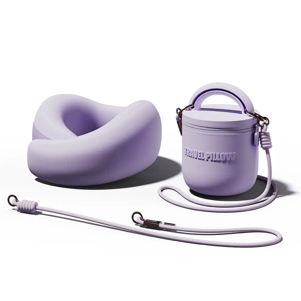 新款優惠🚩EVERY THINK 安心守護U型枕/ 風信紫/ 附掛繩