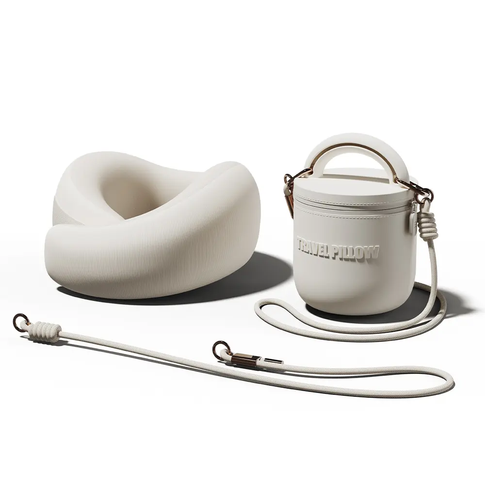 EVERY THINK 安心守護U型枕/ 象牙白/ 附掛繩