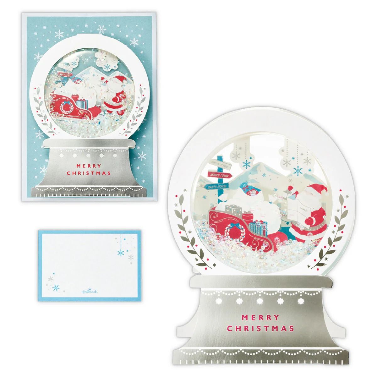 美國 Hallmark 聖誕卡/ 水晶球聖誕老人 3