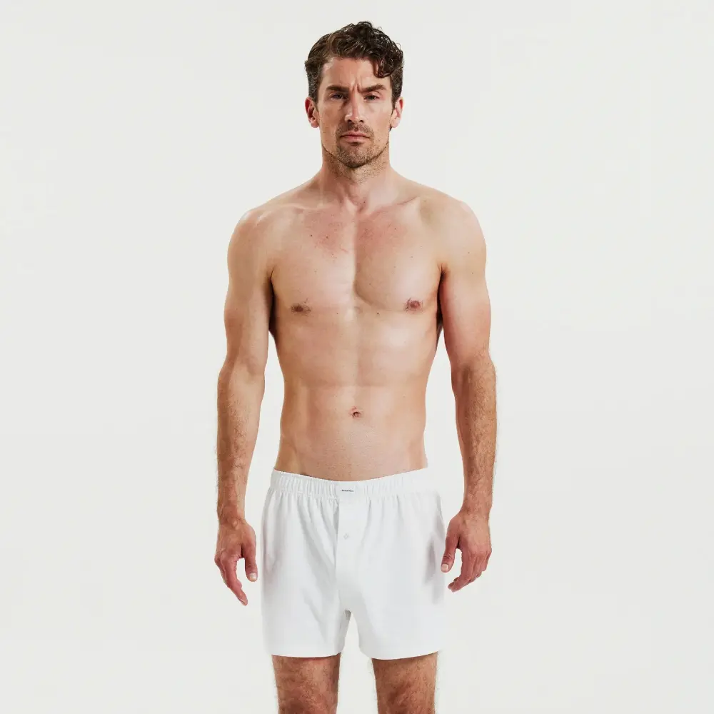 Bread & Boxers 兩件組 Jersey Boxer 柔彈平口內褲/ 白/ M