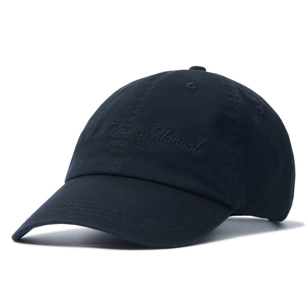 韓國 NOMANUAL EMBROIDERED SLOGAN BALL CAP 字樣刺繡棒球帽 黑色BLACK