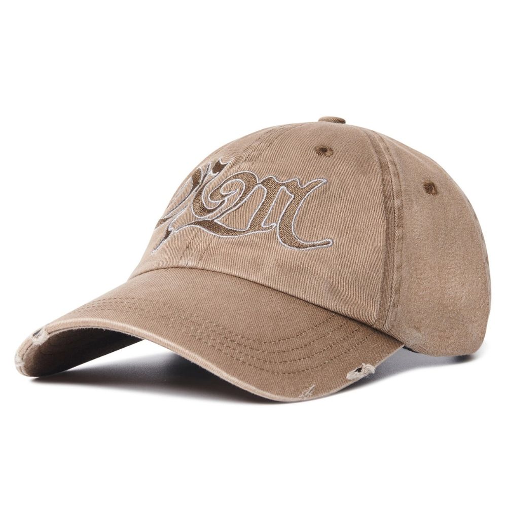 韓國 NOMANUAL BLEACHED NM LOGO BALL CAP 仿舊刺繡棒球帽 泥棕MUD