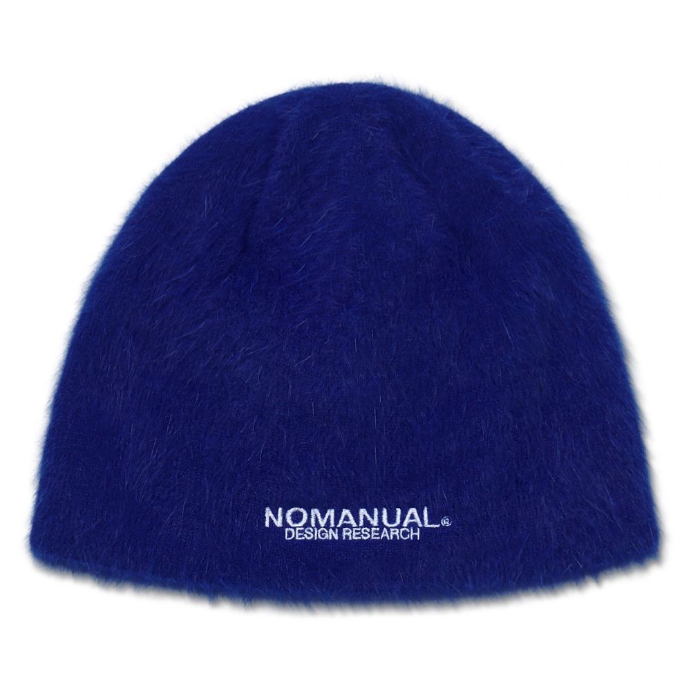 韓國 NOMANUAL HAIRY BEANIE 毛感針織帽 藍色BLUE