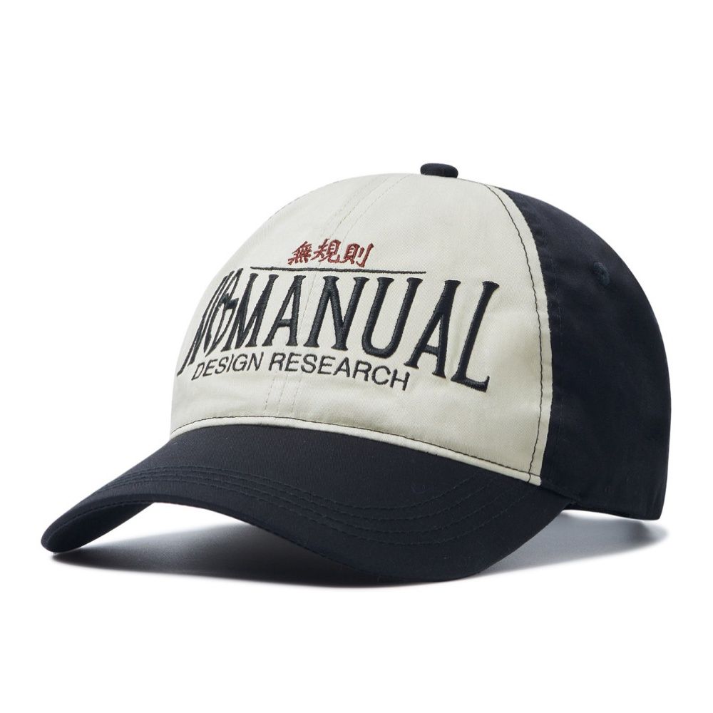 韓國 NOMANUAL 2C TRUCKER BALL CAP 雙色LOGO刺繡棒球帽 黑色BLACK
