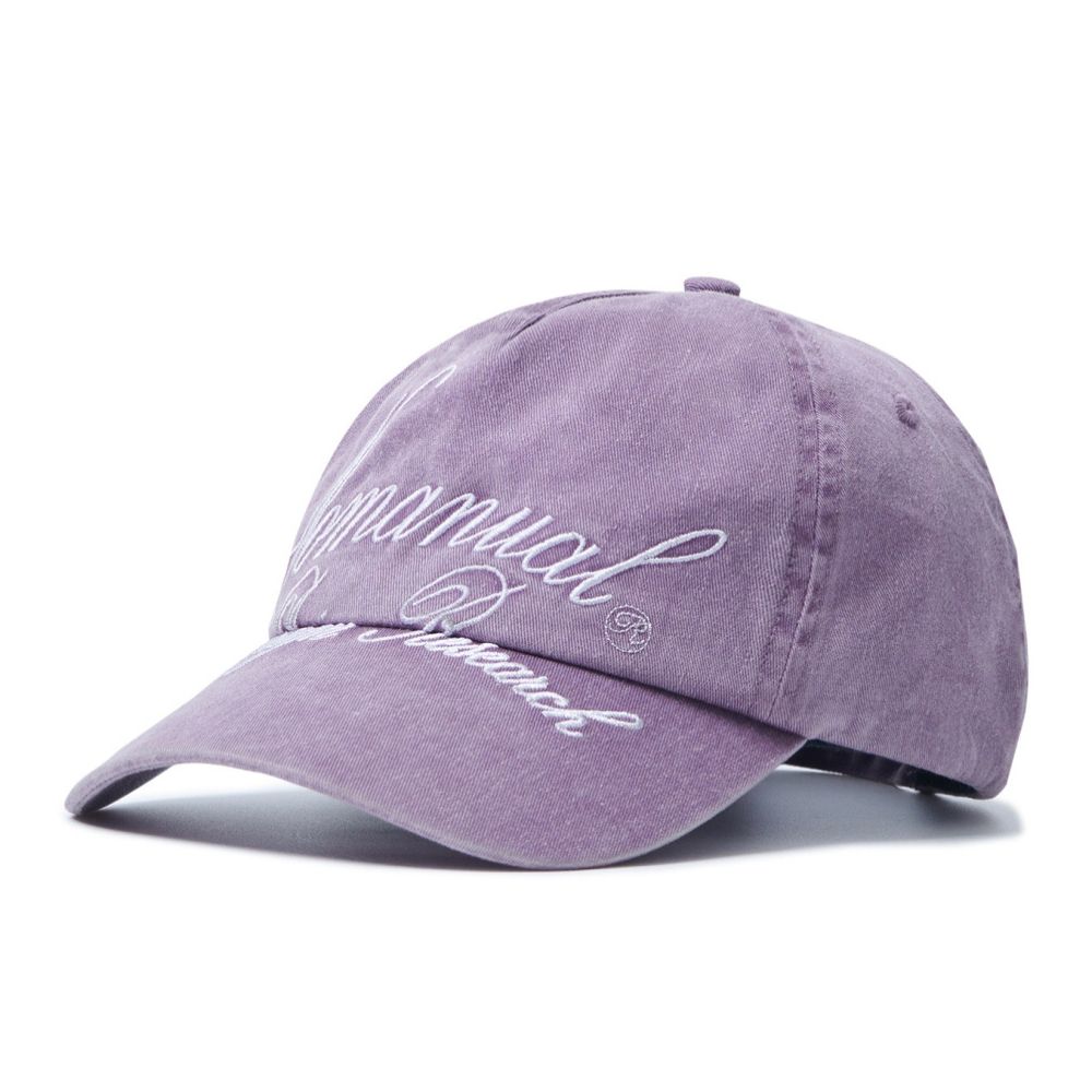 韓國 NOMANUAL CURSIVE LOGO BALL CAP 草寫刺繡棒球帽 淺紫LIGHT PURPLE