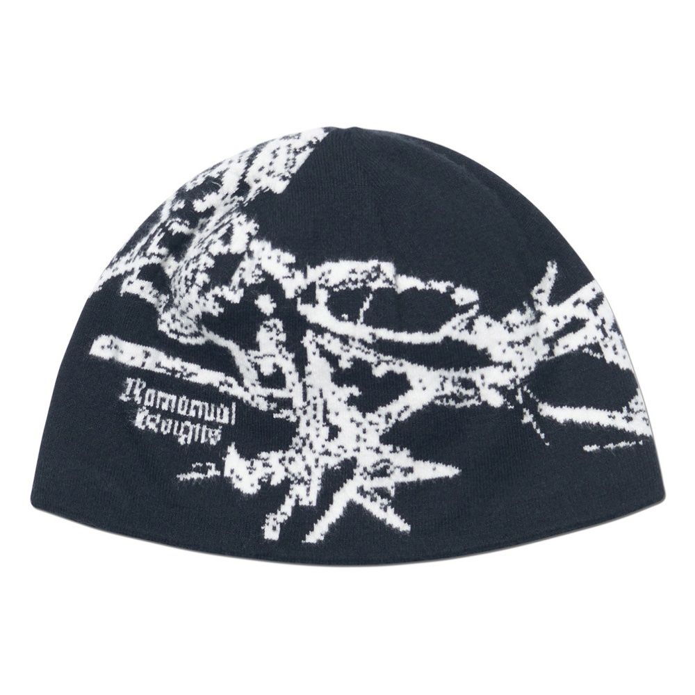 韓國 NOMANUAL GRAPHIC JACQUARD BEANIE 抽象圖樣針織毛帽 黑色BLACK