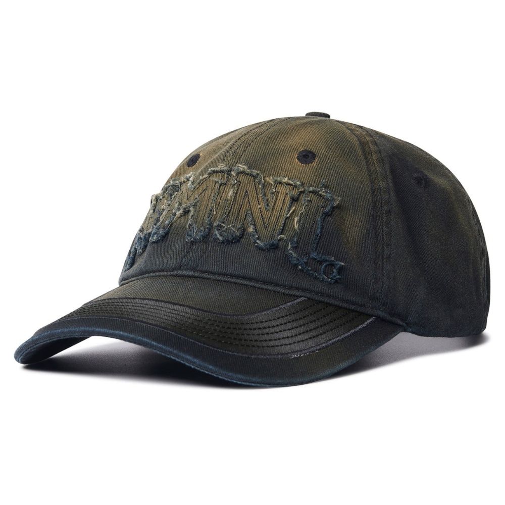 韓國 NOMANUAL NMNL PATCHED BALL CAP 破損拼布刺繡棒球帽 褪色黑WASHED BLACK