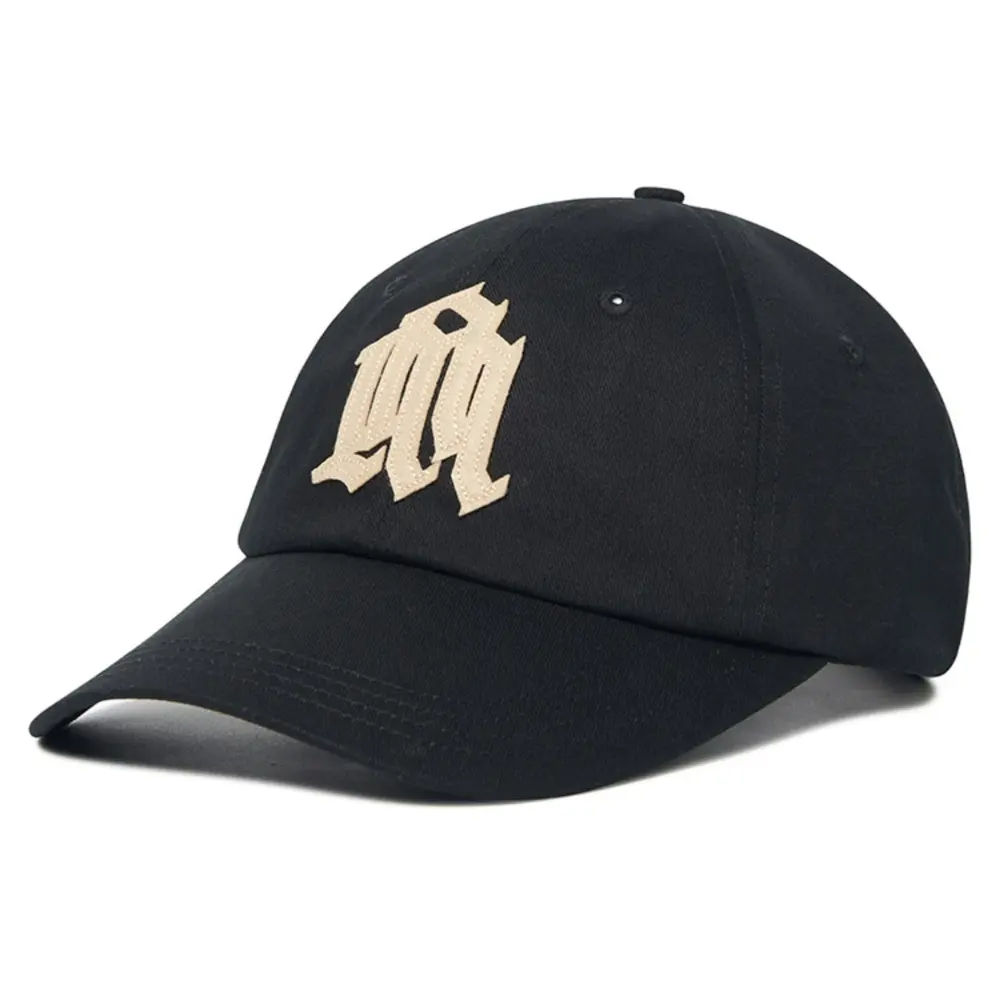 韓國 NOMANUAL OVERLAY LOGO PATCH BALL CAP 立體字母刺繡棒球帽 黑色BLACK