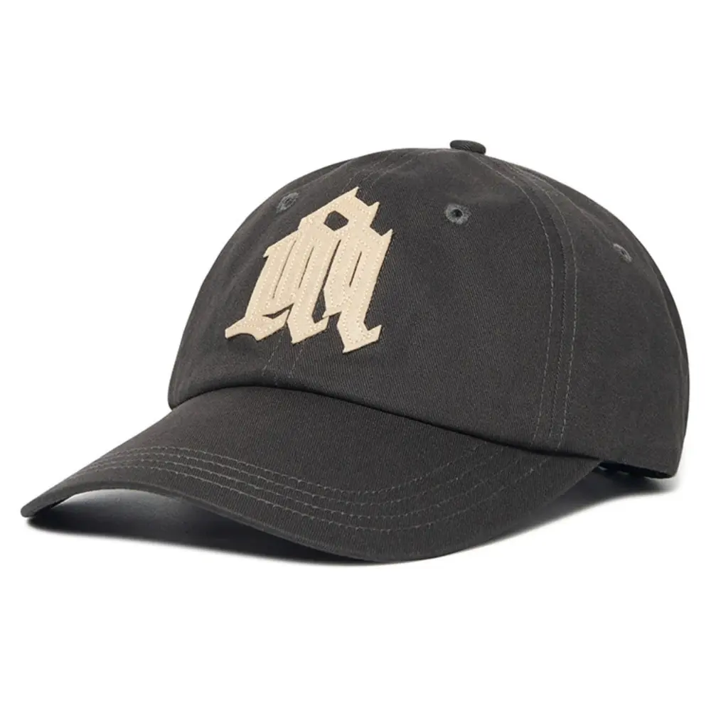 韓國 NOMANUAL OVERLAY LOGO PATCH BALL CAP 立體字母刺繡棒球帽 炭灰CHARCOAL