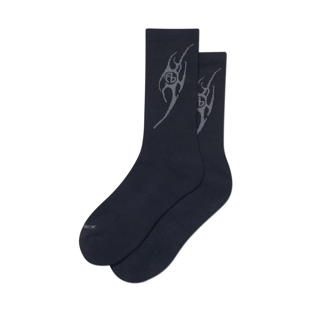 韓國 NOMANUAL NM TRIBAL SOCKS 中筒刺繡襪 黑色BLACK
