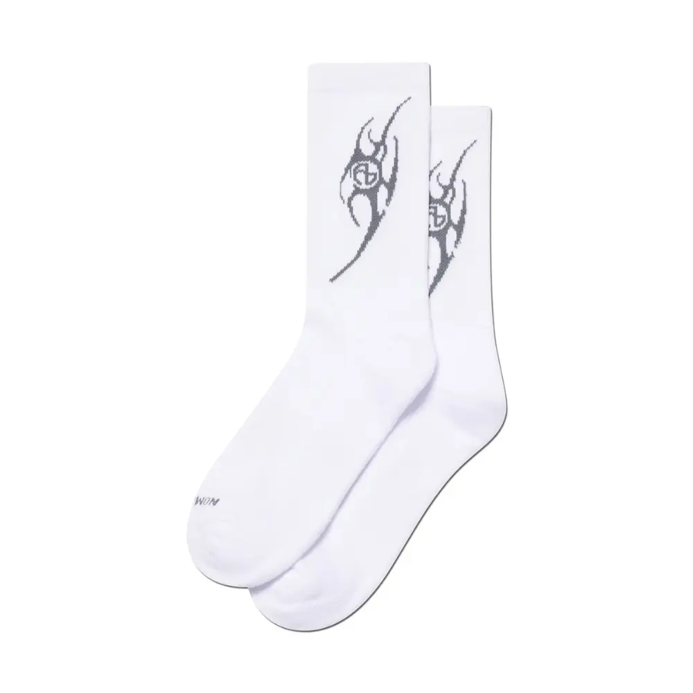 韓國 NOMANUAL NM TRIBAL SOCKS 中筒刺繡襪 白色WHITE