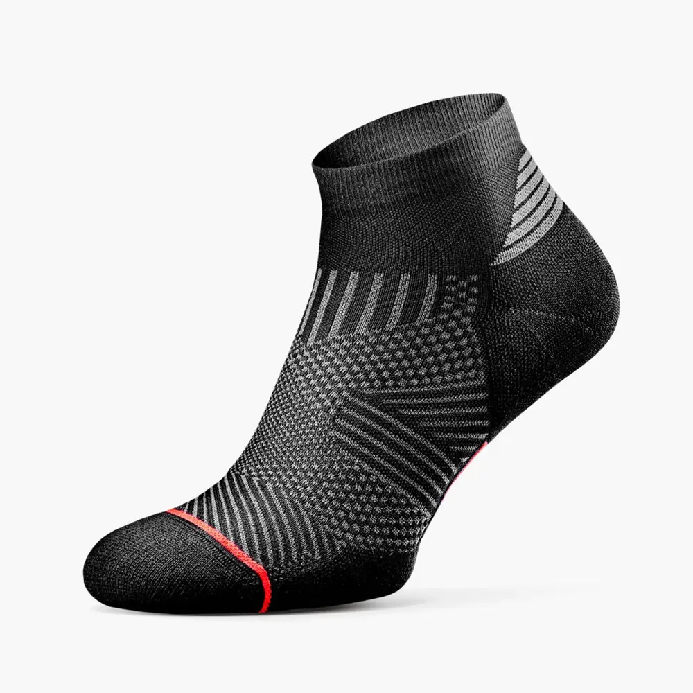 【ROCKAY】Flare 1/4筒運動機能壓縮襪 - Black/Red/ M