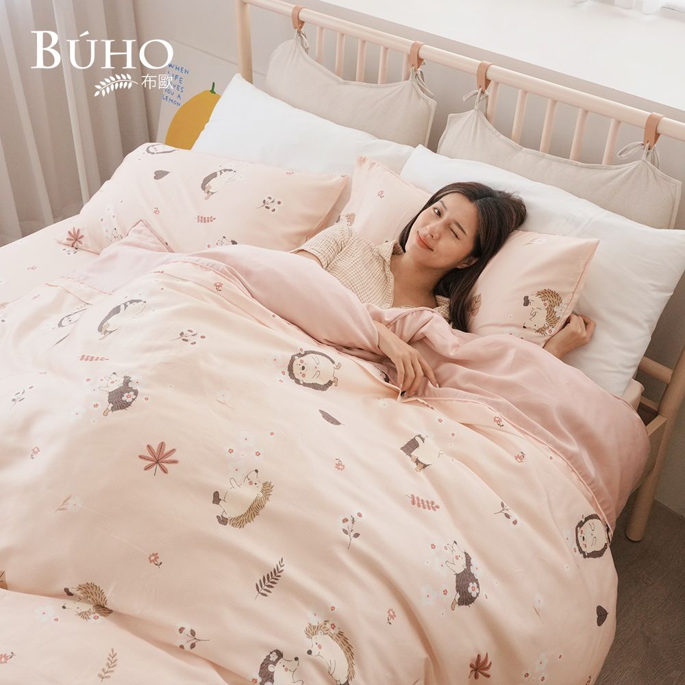 【BUHO布歐】台製300織100%TENCEL純天絲™床包兩用被四件組-雙人/ 花林約定