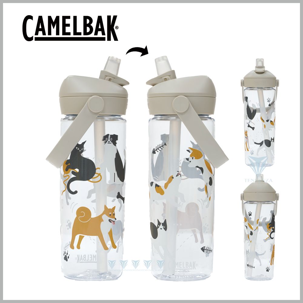 秋冬新品🚩【CamelBak】600ml Flip Straw多水吸管水瓶-動物體表會-汪喵星樂園